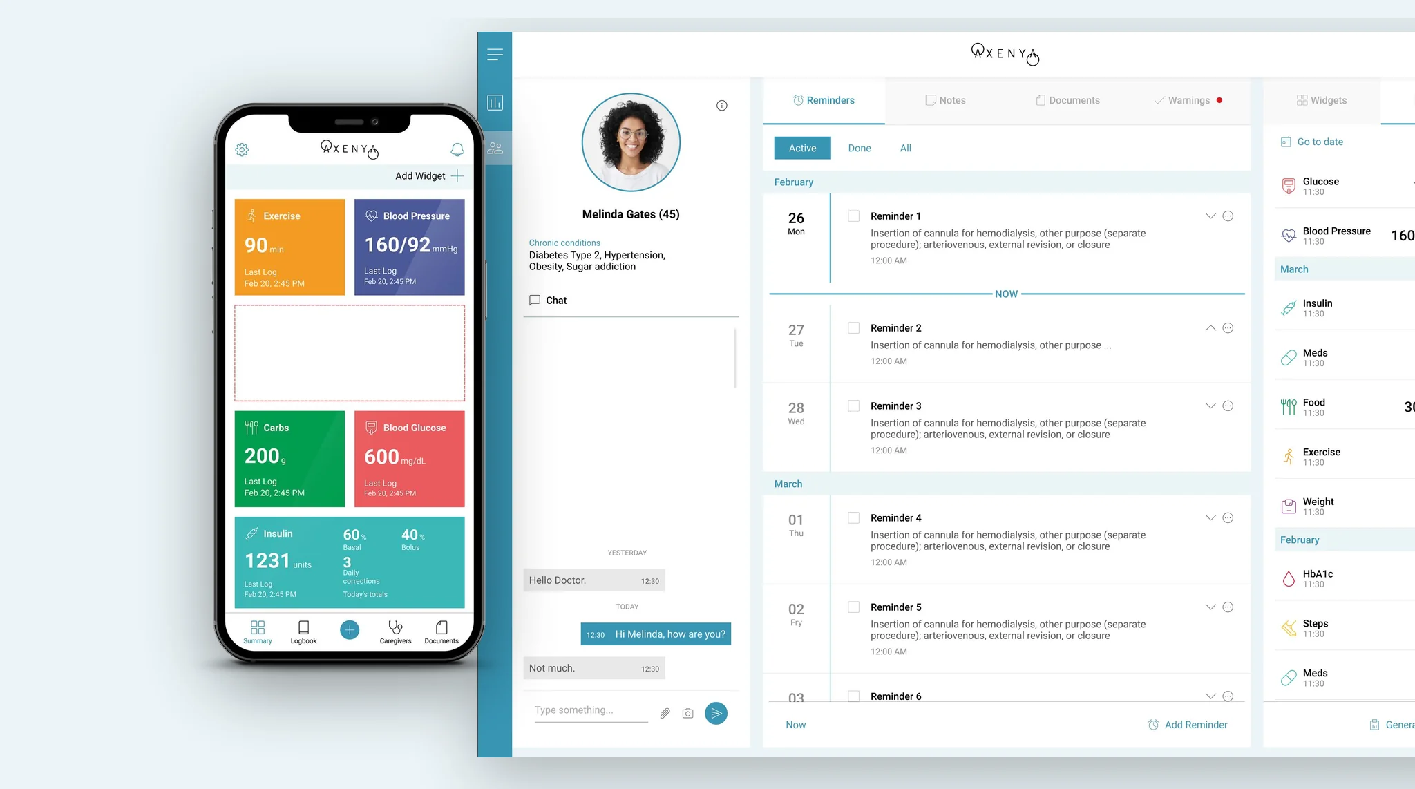 Axenya — app do paciente e painel do médico