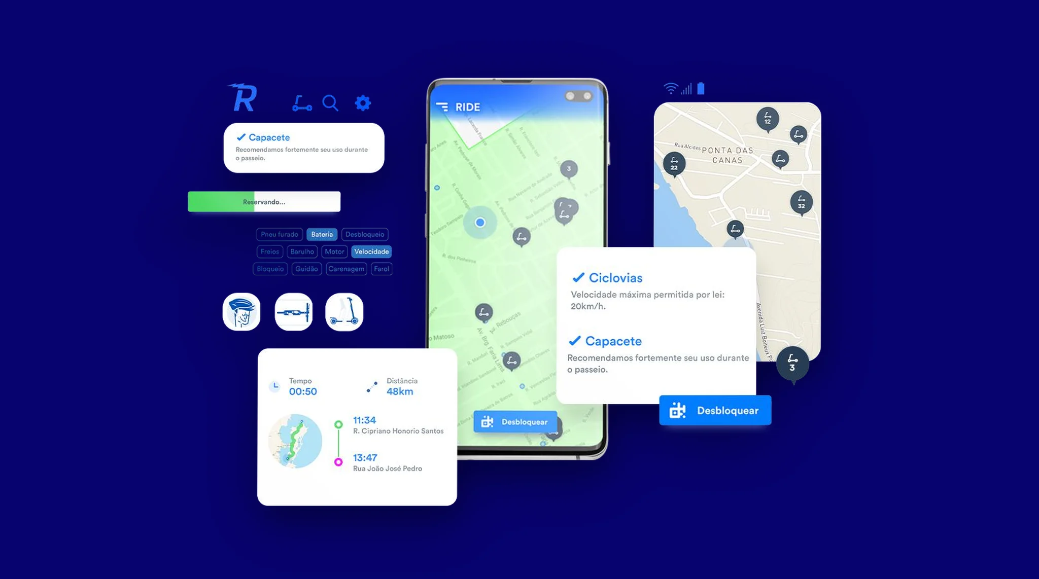 Ride — app com mapa de patinetes